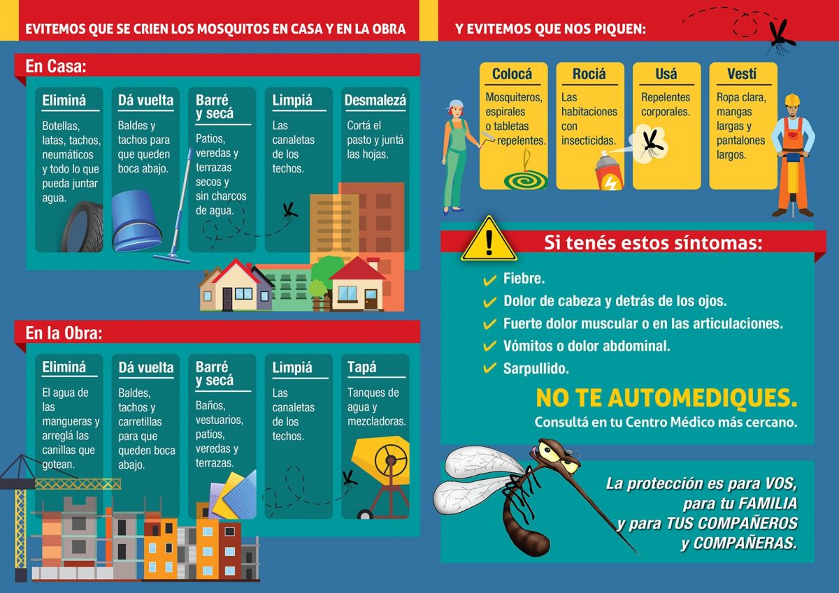 Foto noticia OSPeCon - Cómo prevenir Dengue, Chikungunya y Zika, en casa y en las obras.